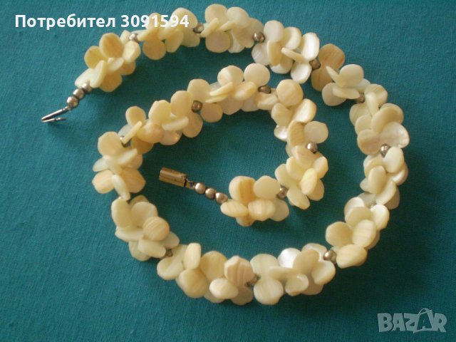 старо дамско колие от седеф ръчно изработено 50 те години, снимка 12 - Антикварни и старинни предмети - 37094578