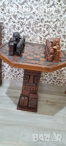 дървена маса за шах, снимка 12 - Антикварни и старинни предмети - 53578146