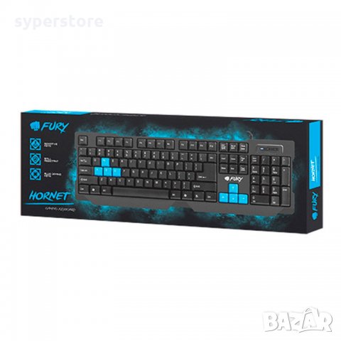 Клавиатура USB Fury NFU-0865 Геймърска Gaming keyboard, Hornet US layout, снимка 3 - Клавиатури и мишки - 28757560