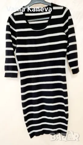 Елегантна рокля.Сребристо и черно рае.