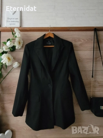 Нов черен издължен блейзър сако STRADIVARIUS , снимка 7 - Сака - 51752624