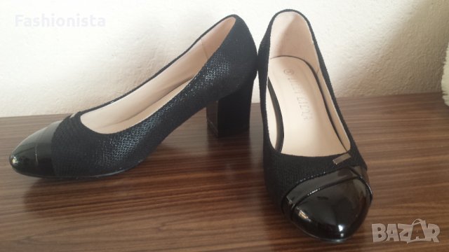 Дамски черни обувки на нисък ток, снимка 1