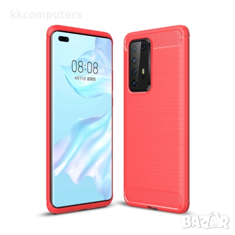 Huawei P40 Pro Удароустойчив Carbon Fiber Калъф и Протектор, снимка 4 - Резервни части за телефони - 51860686