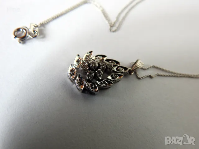 Златно колие с диаманти, снимка 4 - Колиета, медальони, синджири - 48890586