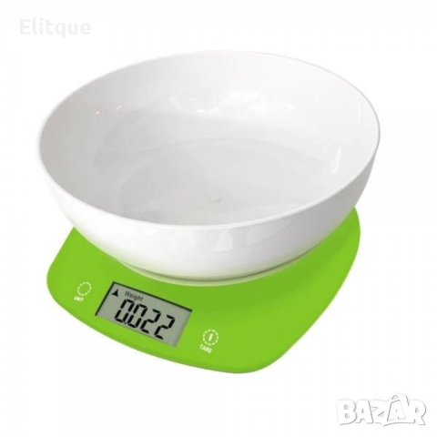 Кухненска везна с купа, 5кг., 2хАААбатерии, LED екран, Зелен, Сив, снимка 3 - Други стоки за дома - 52852793