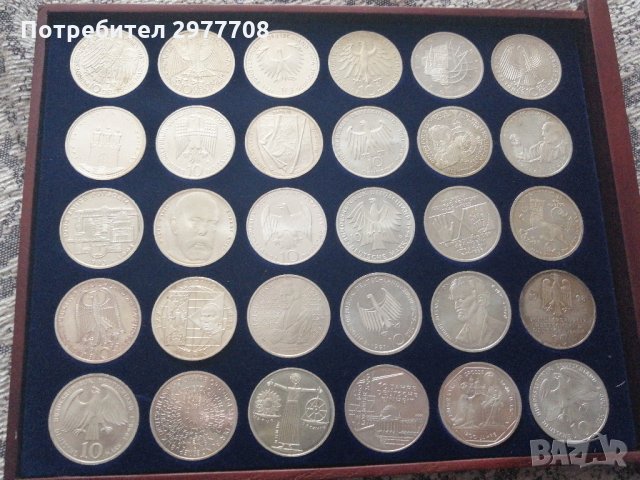 Сребърни немски монети 1951-2000, снимка 11 - Нумизматика и бонистика - 32858323