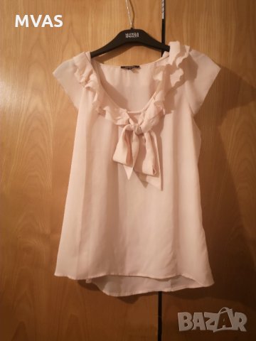 Нова елегантна блуза с панделка 40 размер розова, снимка 1 - Корсети, бюстиета, топове - 32326837