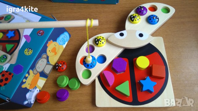 Дървена игра с магнити, въдица, калинки и елементи НОВО!, снимка 5 - Играчки за стая - 38245329