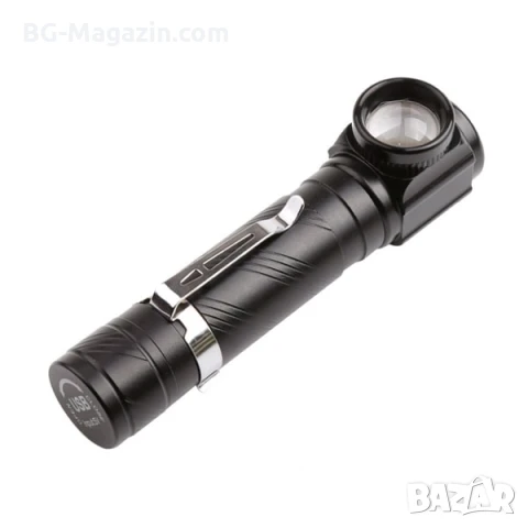 Мощен LED акумулаторен челник за глава 2в1 туристически лед фенер USB за риболов къмпинг палатка, снимка 14 - Къмпинг осветление - 50938502