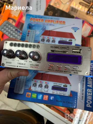 Авто Усилвател Bluetooth , SD , USB , FM, снимка 6 - Аксесоари и консумативи - 49446259