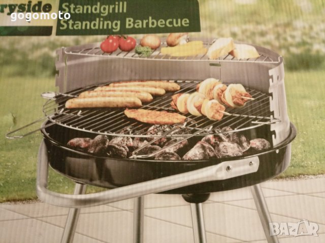 НОВО барбекю количка на дървени въглища на 4 крака,BBQ, с 2 колела ,скарата е ф 47 см, снимка 8 - Барбекюта - 27961462