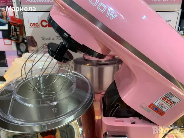 Розов Планетарен миксер 1100W Clatronic KM 3711 , снимка 5 - Миксери - 50282406