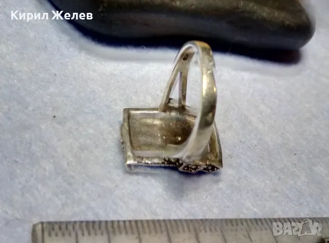 РАЗКОШЕН МАРКАЗИТЕН СРЕБЪРЕН ПРЪСТЕН СРЕБРО 925 с БЯЛА ПОЗЛАТА ИНКРУСТИРАН с КАМЪНИ МАРКАЗИТ 49114, снимка 12 - Пръстени - 49351687