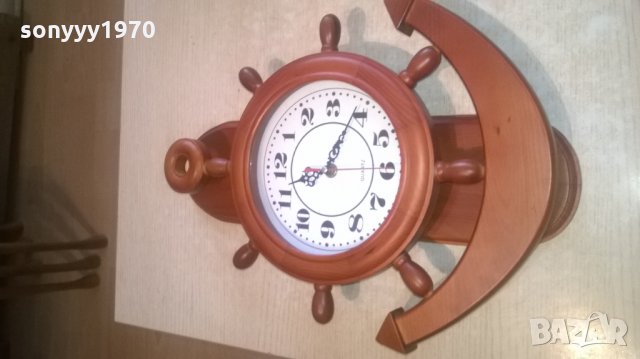 голяма котва с рул-дървена с часовник-42х31х6см-внос холандия, снимка 8 - Колекции - 27965272