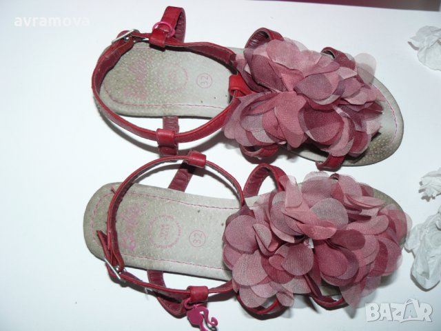 Barbie сандали, естествена кожа, текстил богато цвете – 32 номер, снимка 6 - Детски сандали и чехли - 28723193