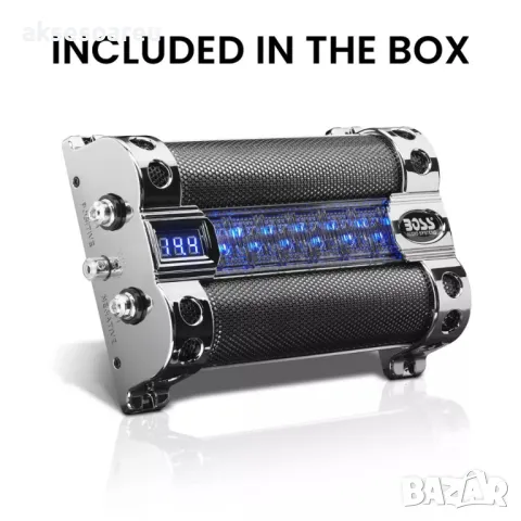 Кондензатор за усилвател за музика за кола 8 фарада с цифров дисплей BOSS Audio Systems CAP8 8 Farad, снимка 17 - Аксесоари и консумативи - 47366334