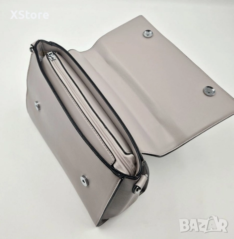 Стилна дамска чанта с капак и флорална бродерия, снимка 6 - Чанти - 52585340