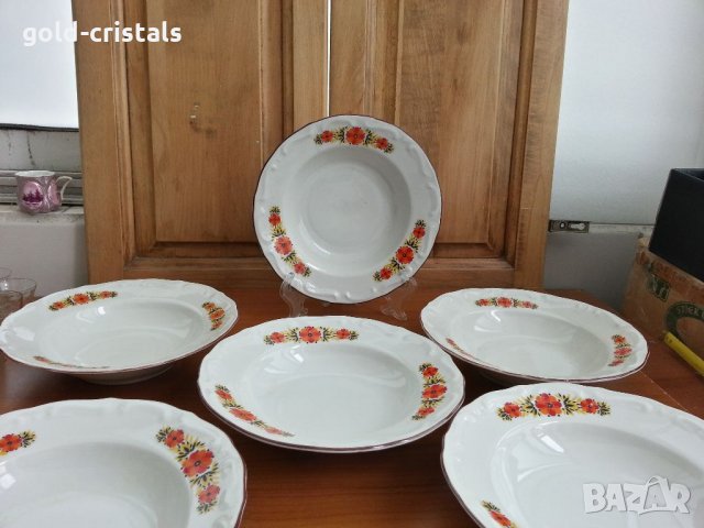 Стар български порцелан чинии бароков стил, снимка 1 - Антикварни и старинни предмети - 33342982