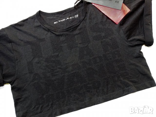 НОВИ! Alexander Wang x H&M Crop Top Черен Топ, снимка 5 - Тениски - 32922957