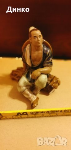 Азиатска керамична фигурка 10см., снимка 2 - Колекции - 44119397