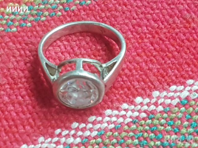 Сребърен пръстен с камък , снимка 3 - Пръстени - 53243881