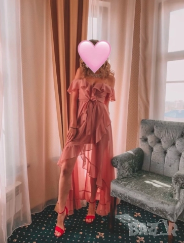 Елегантна розова рокля, снимка 5 - Рокли - 52210951