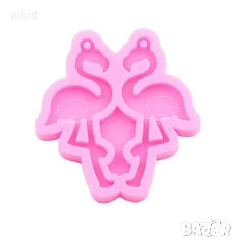 Фламинго огледални силиконов молд форма фондан шоколад висулка декор, снимка 4 - Форми - 48761131
