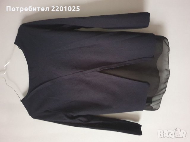 Блузка с шифон и преметване на гърба , снимка 2 - Блузи с дълъг ръкав и пуловери - 33029895