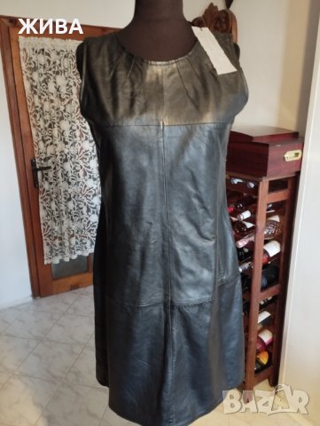 ЕСТЕСТВЕНА КОЖА дамски черен сукман