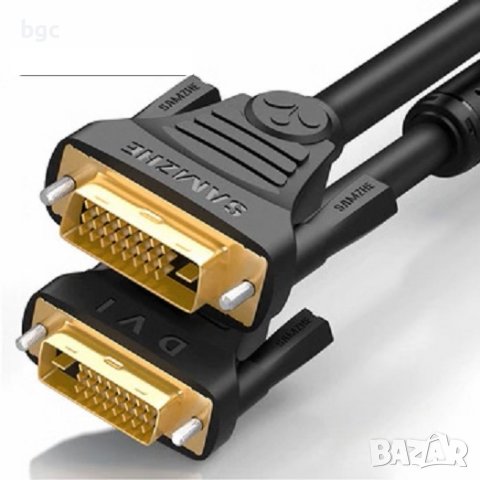 НОВ Кабел DVI към DVI 24+1 High speed 1080p Gold Мъжки-Мъжки DVI Монитор HDTV PC PS3 XBOX DVD Кино, снимка 2 - Кабели и адаптери - 39851438