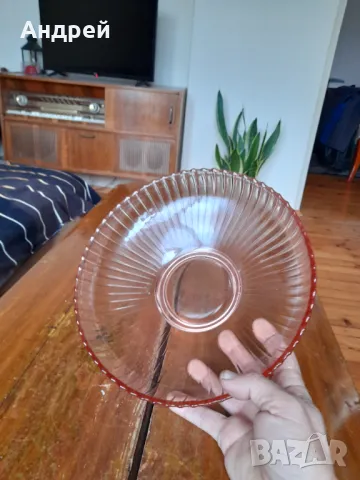 Стара стъклена фруктиера #9, снимка 4 - Други ценни предмети - 49083673