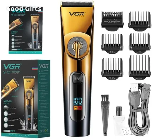 Машинка за подстригване VGR V-656 – Професионална, с 2000mAh батерия, LCD дисплей , снимка 5 - Машинки за подстригване - 50390835