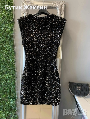 Пайетна рокля с гол гръб , снимка 3 - Рокли - 52487467
