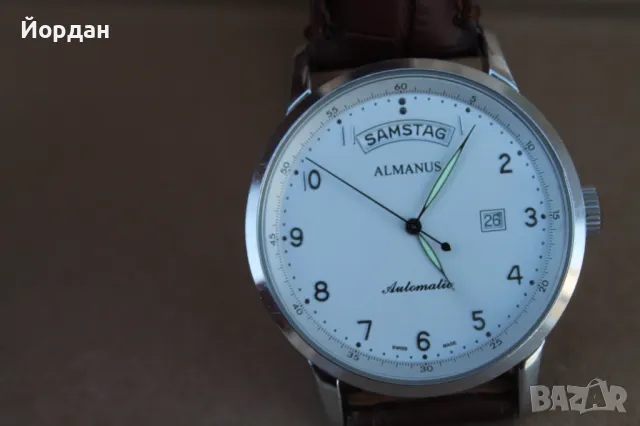 Швейцарски мъжки автоматичен часовник ''Almanus'' /25 камъка/, снимка 9 - Мъжки - 50024404