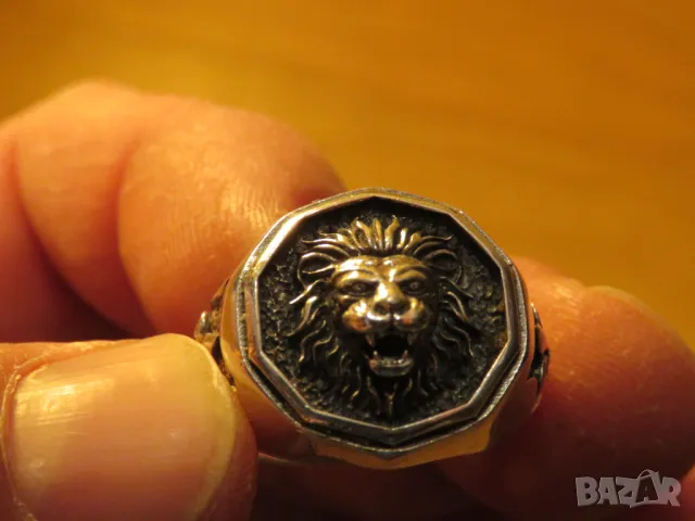 солиден сребърен мъжки пръстен с разярен  Лъв - заслужи уважение сребро, снимка 6 - Пръстени - 49535512