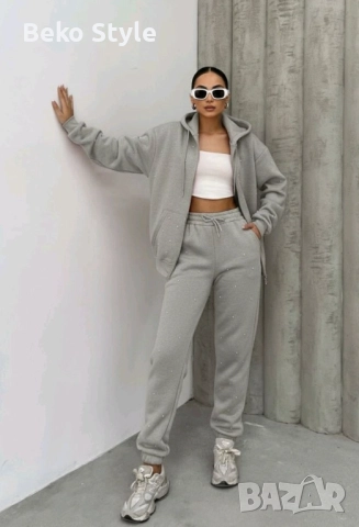 НАМАЛЕНА ЦЕНА ВИДЕО НА МОДЕЛА Ватирани дамски екипи с камъчета, снимка 4 - Спортни екипи - 52315682