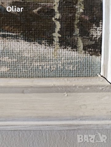 Много красива стара българска картина. Масло. , снимка 3 - Картини - 43914824