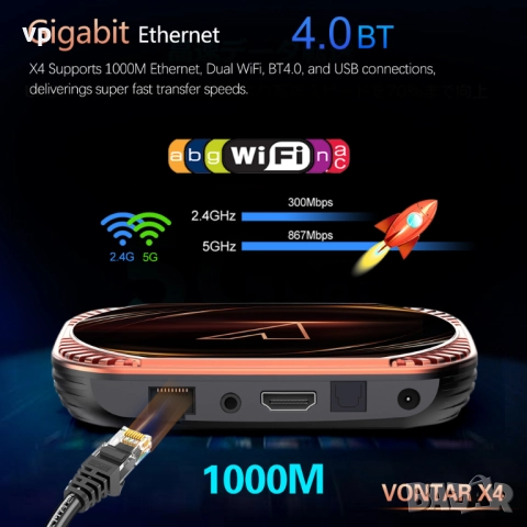 8K Android ТВ бокс VX4 с процесор Аmlogic с Dolby ATMOS DTS HD Hi-Fi RES 4K - 1000 LAN с UGOOS mod, снимка 14 - Плейъри, домашно кино, прожектори - 52503525