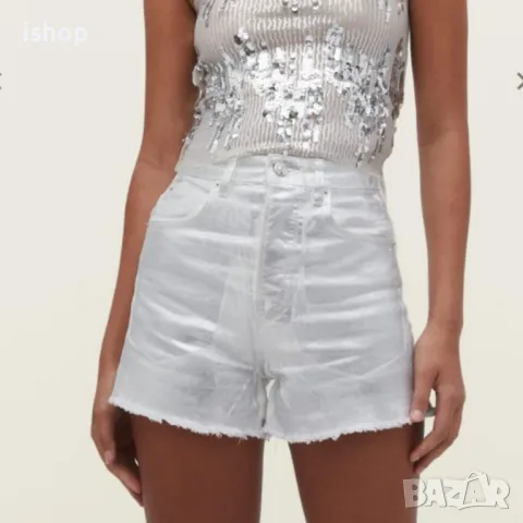 Сребристи Къси Дънкови Панталони, снимка 1