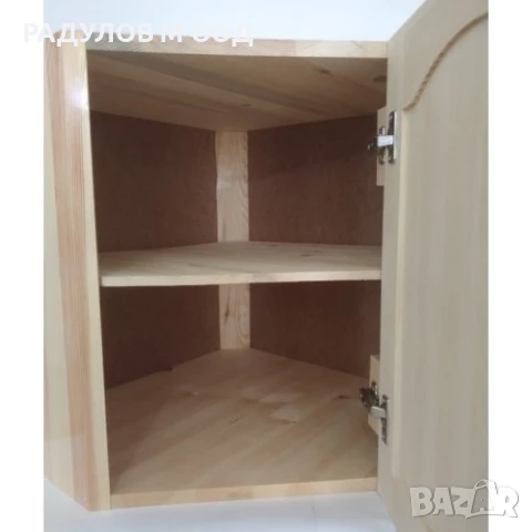 Кухненски ъглов шкаф чам Б64 плътна врата, горен ред 60*60*30 см / 30544-1, снимка 3 - Кухни - 51147564