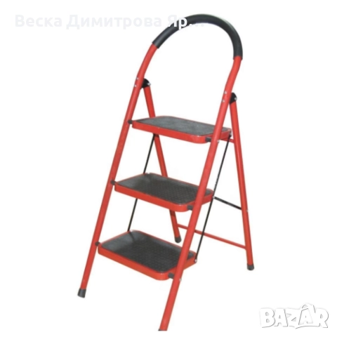 Лека сгъваема стълба – 3 Стъпала, до 150 кг, супер компактно прибиране, снимка 3 - Други стоки за дома - 52746050