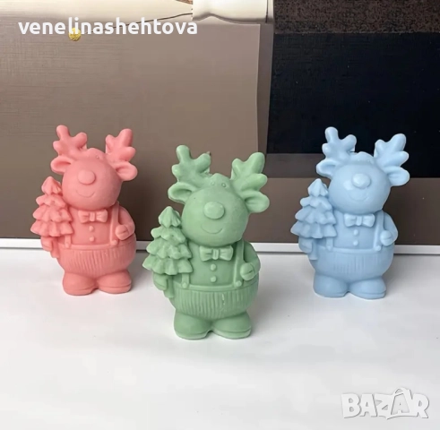 3D елен държи елха Силиконов молд форма за свещи гипс сапун смола фондан , снимка 2 - Форми - 51774843