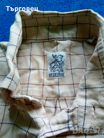 Бежова риза-каре-100% памук, снимка 5 - Ризи - 36343812