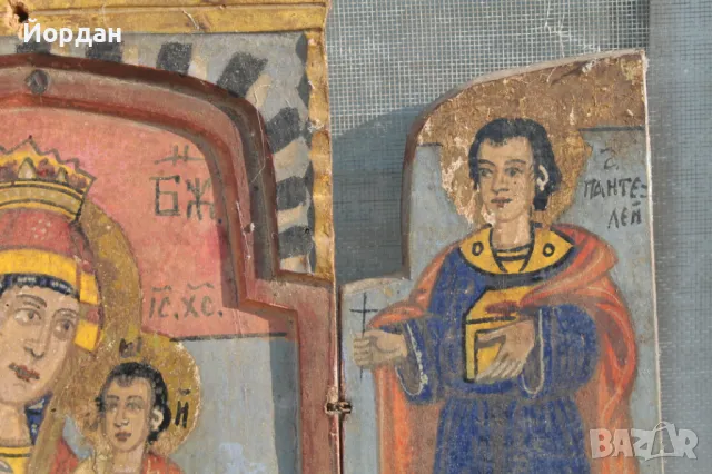 Българска икона триптих, снимка 10 - Икони - 47902956