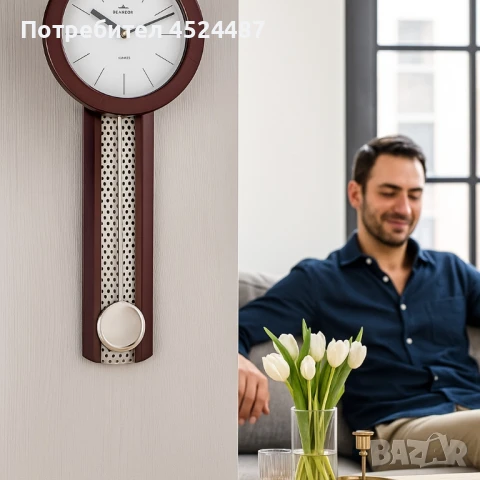 Елегантен стенен часовник с махало Senator – прецизност и стил за вашия дом или офис, снимка 3 - Други стоки за дома - 51331736