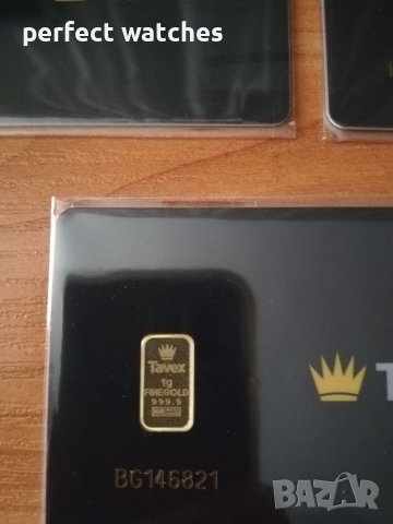 Златно инвестиционно кюлче 1 гр. 24 карата Tavex , снимка 5 - Други ценни предмети - 37052284