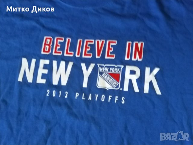 Ню Йорк хокей- тениска Анвил 100% памук размер ХЛ, снимка 2 - Зимни спортове - 28301840