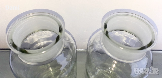 Стъклен съд за съхранение - буркан с шлиф и стъклена тапа, снимка 4 - Кутии за храна - 52973514