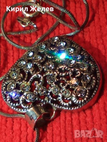 СЪРЦЕВИДЕН СКЪПОЦЕНЕН СРЕБЪРЕН АРТ МЕДАЛЬОН КОЛИЕ СТЕБРО 925 ИТАЛИЯ с ИНКРУСТИРАНИ ЦИРКОНИ 28711, снимка 12 - Колиета, медальони, синджири - 37300273