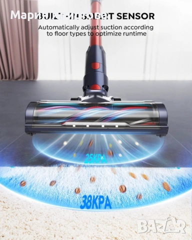 1 бр. Безжична прахосмукачка Cordless Vacum Cleaner Buture VC50 Red, снимка 7 - Прахосмукачки - 53062221